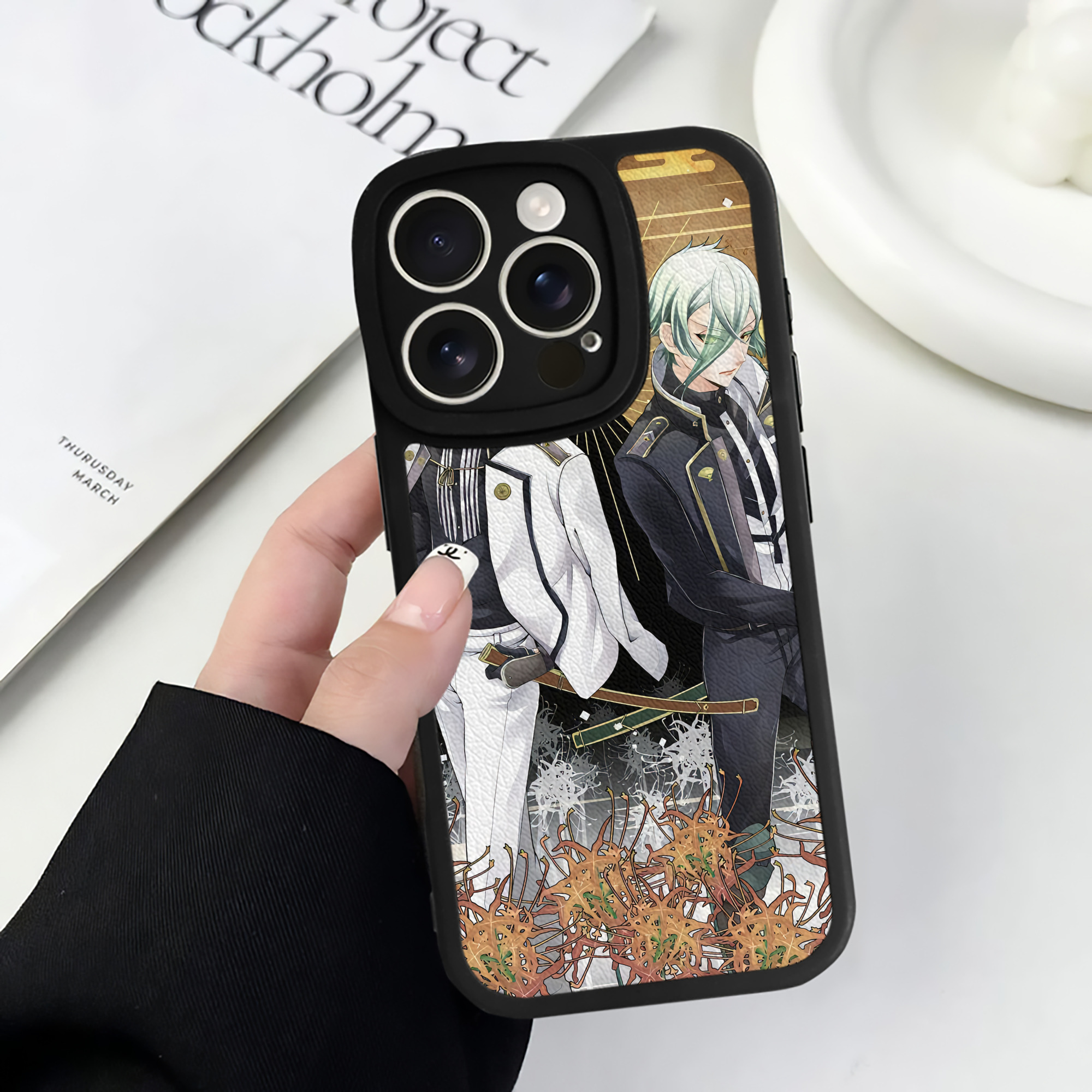 （画像用） 刀剣乱舞 Touken Ranbu 【iPhone 16シリーズ対応】シリコンスマホケース（レザー調） 材質：シリコン